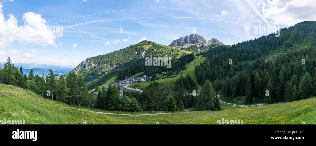Nassfeld in Carnic Alps with mountain Gartnerkofel in the summer in Austria, Europe Stock Photo