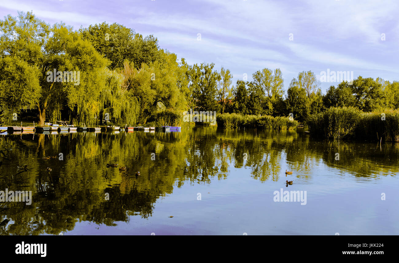 Boats reflection in the water hi-res stock photography and images - Alamy
