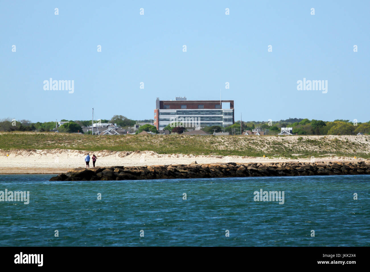 A view of the Mugar Building, Cape Cod Hospital, from Hyannis Harbor