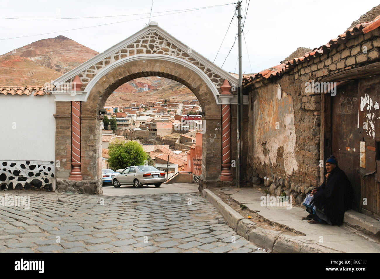 Arco de Cobija, city of Potosi, UNESCO world heritage site, Bolivia, South America Stock Photo