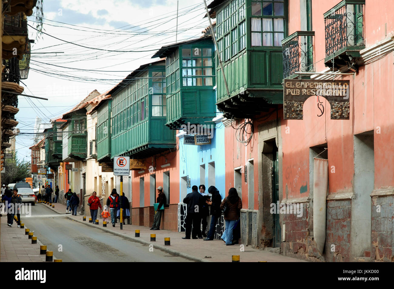 Street scene in city of Potosi, UNESCO world heritage site. Bolivia, South America Stock Photo