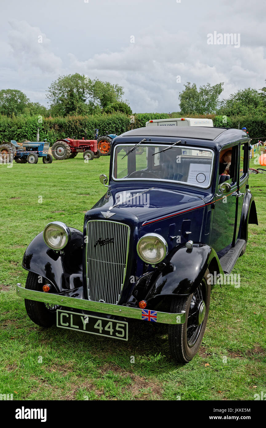 A 1936 Austin 10 Sherbourne 4 door Saloon at a classic car rally Stock