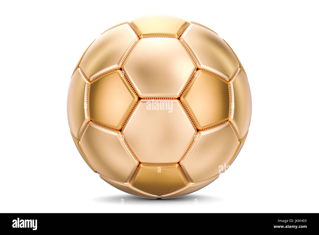 Golden soccer ball, 3D rendering isolated on white background Stock ...