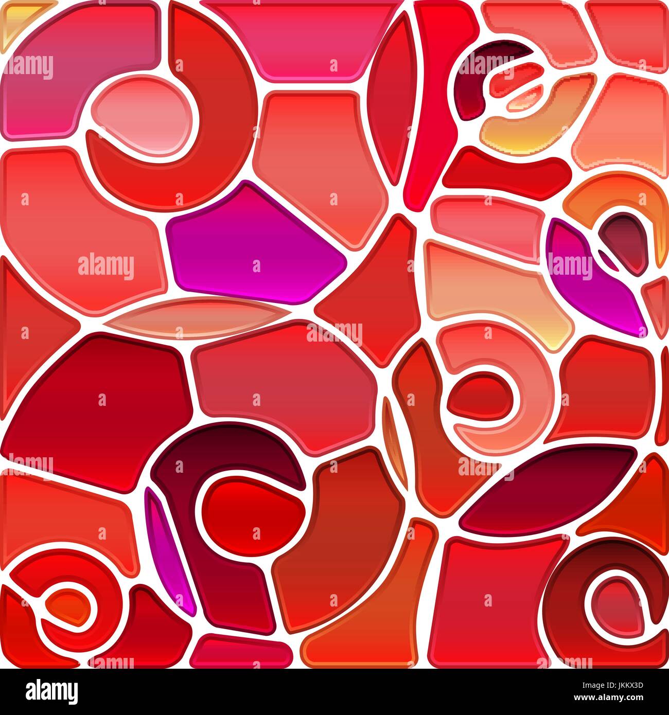 abstract vector stained-glass mosaic background - red spirals Stock ...