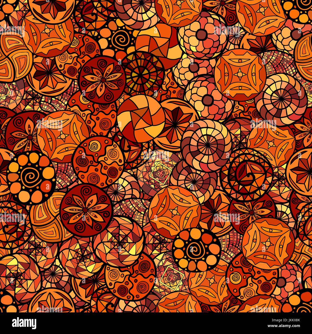 hand drawn chaotic vector ethnic seamless pattern Stock Vector Image ...