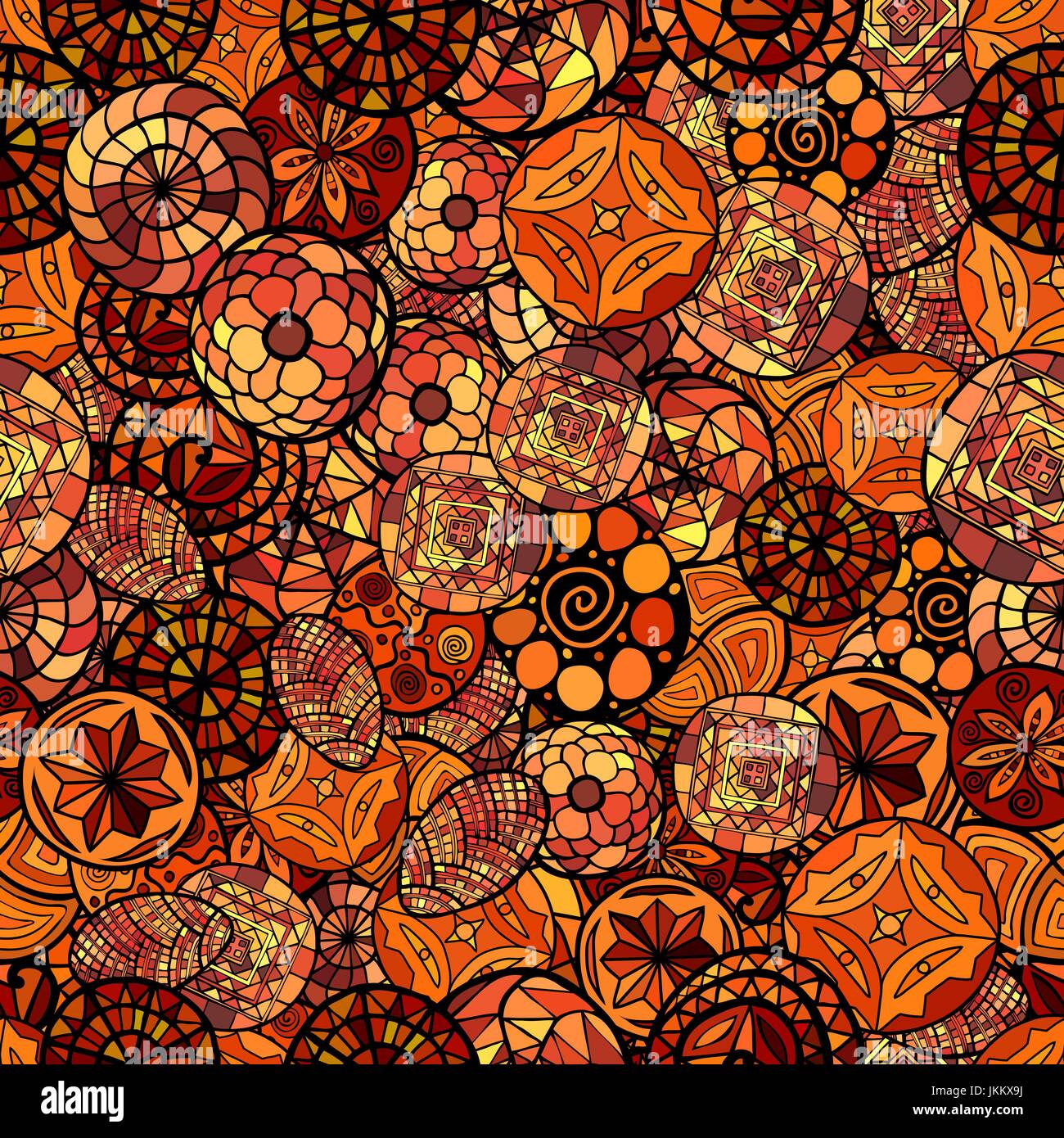 hand drawn chaotic vector ethnic seamless pattern Stock Vector Image ...