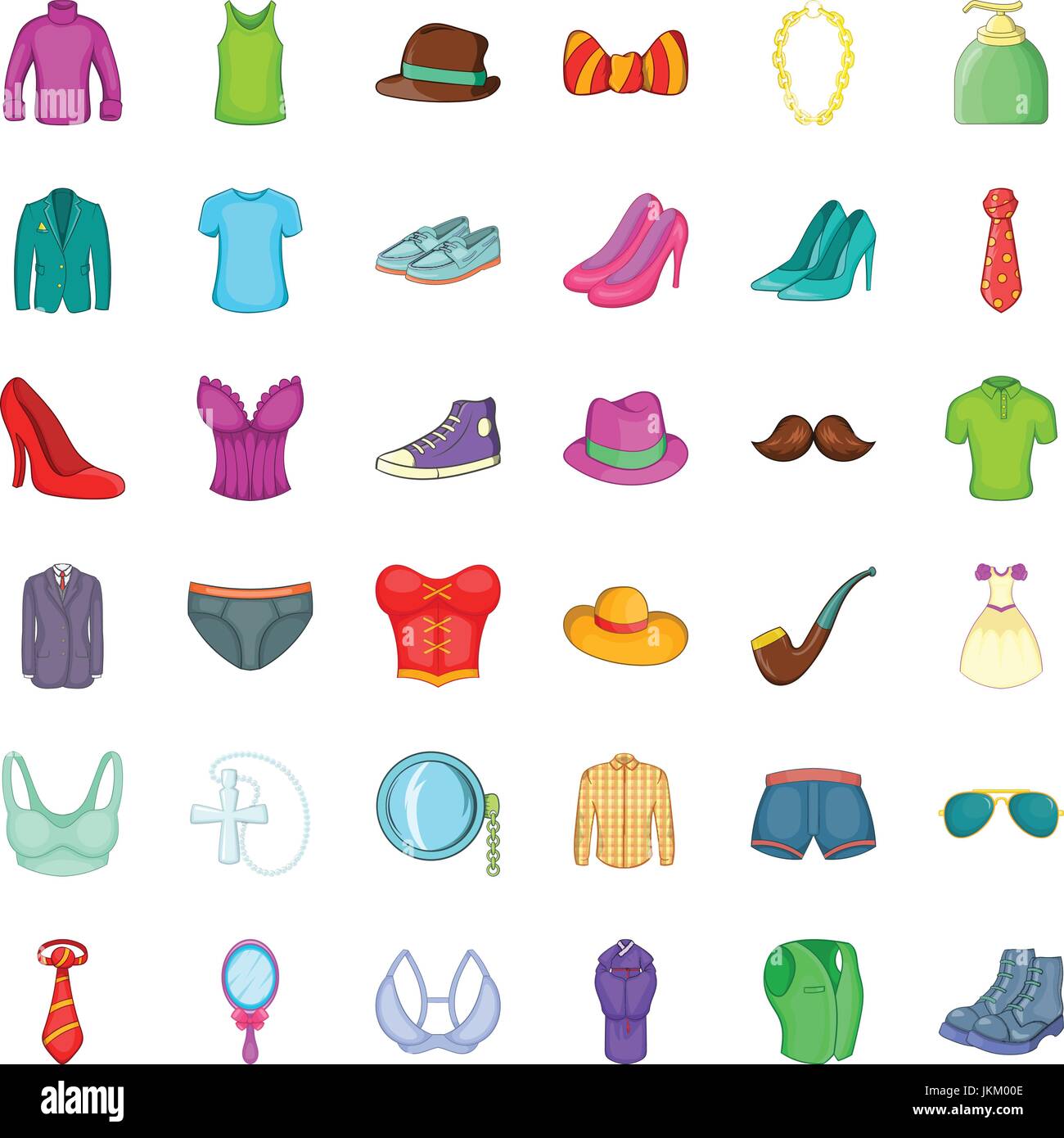 Different accessories icons set, cartoon style Stock Vector Image & Art