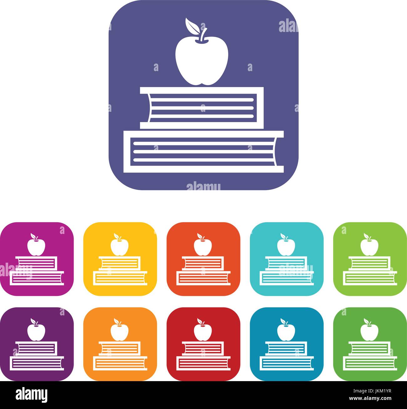 Books and apple icons set Stock Vector Image & Art - Alamy