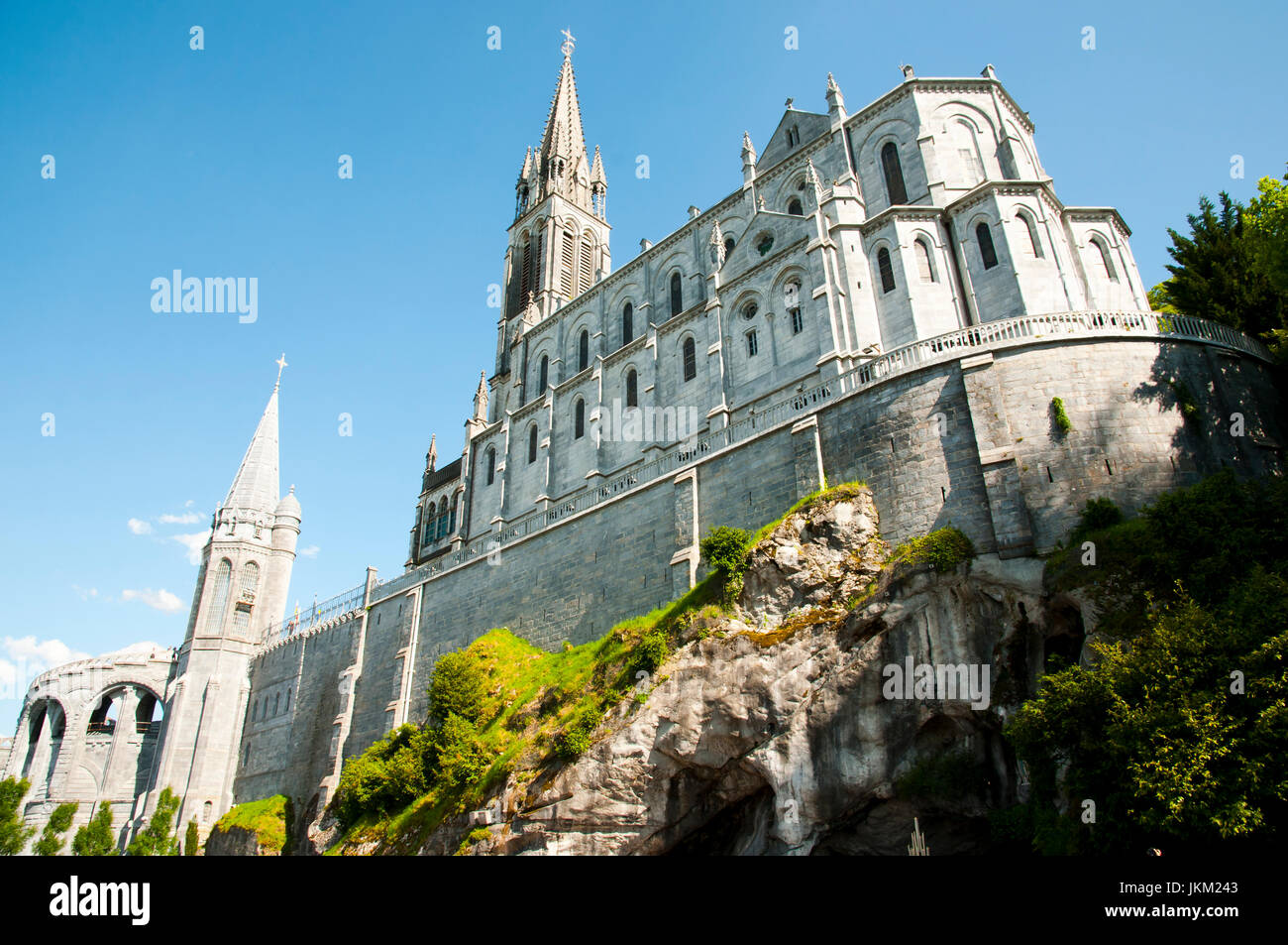 Our Lady of Lourdes Sanctuary Basilica - France Stock Photo