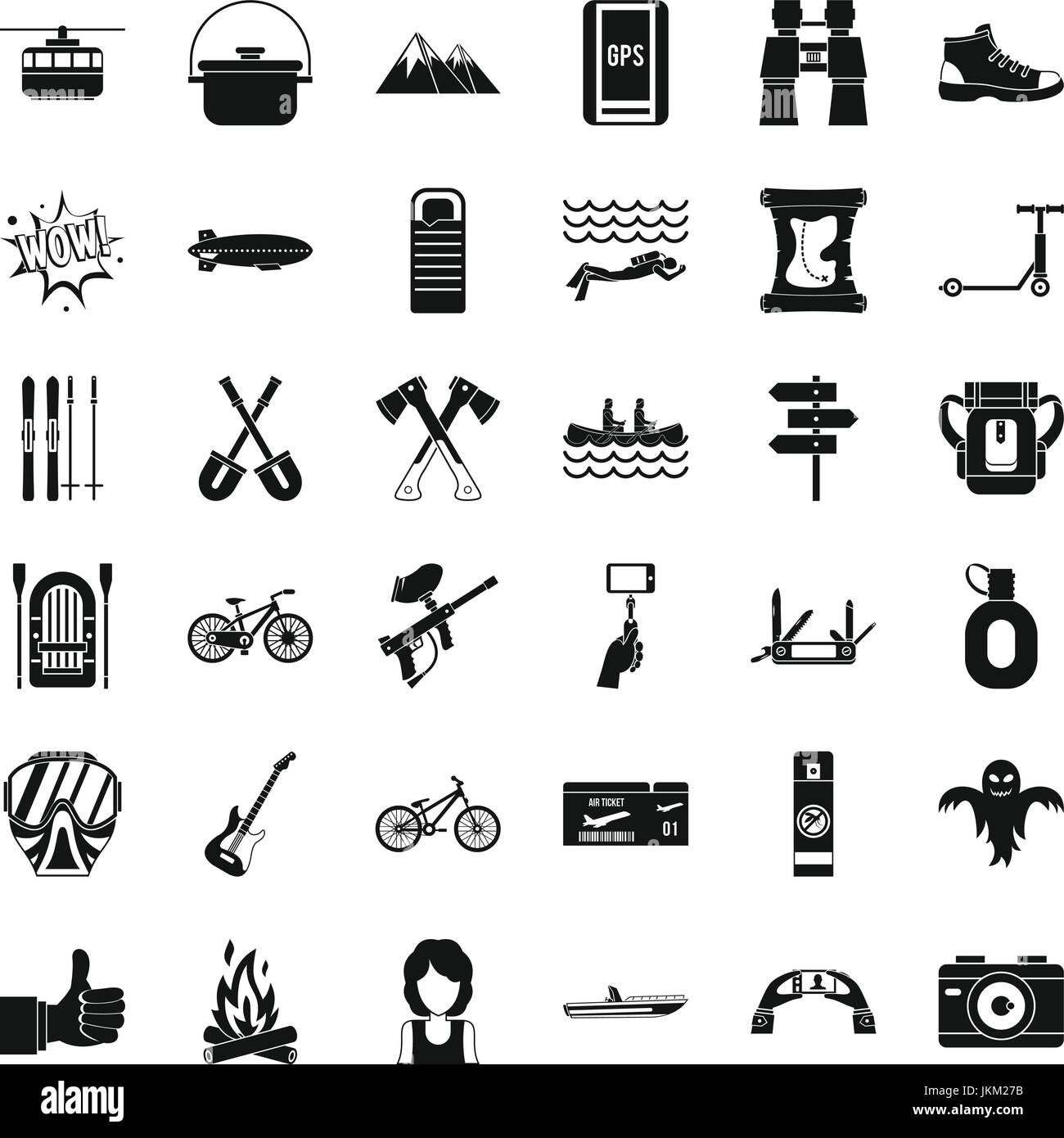 Camping adventure icons set, simple style Stock Vector Image & Art - Alamy