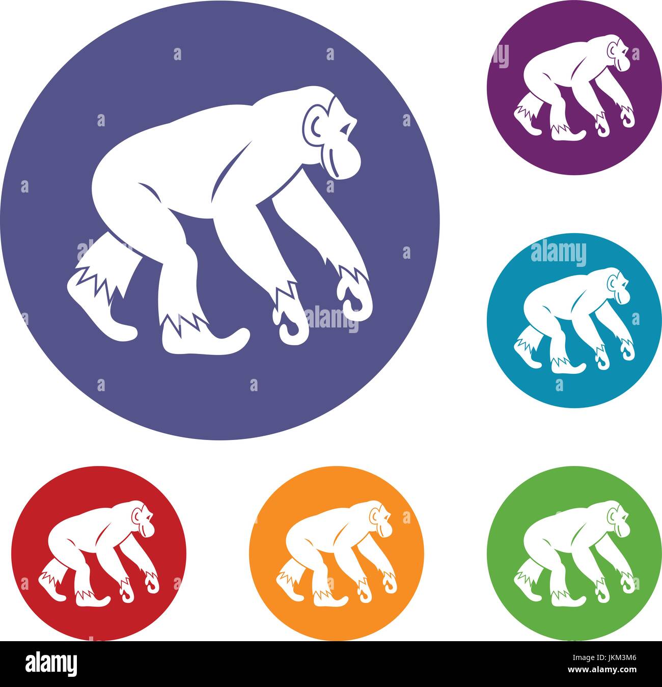 Monkey standing icons set Stock Vector Image & Art - Alamy