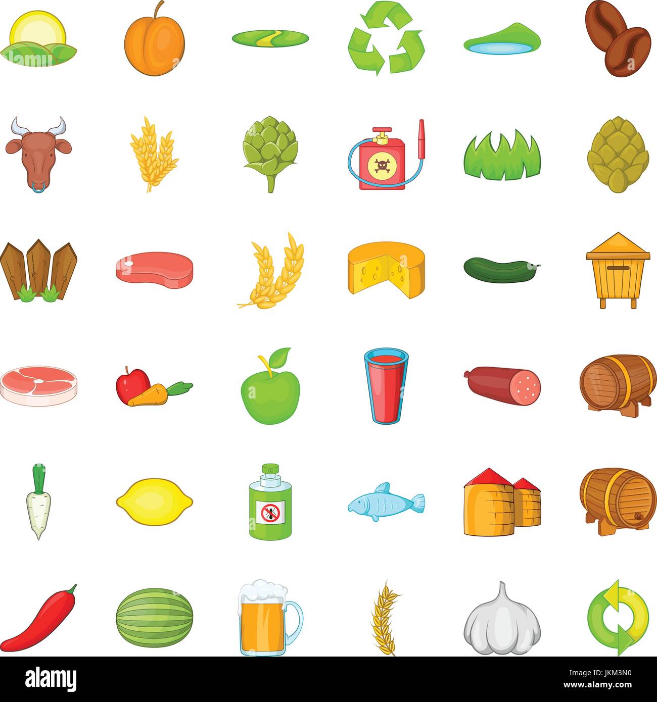 Farm working icons set, cartoon style Stock Vector Image & Art - Alamy