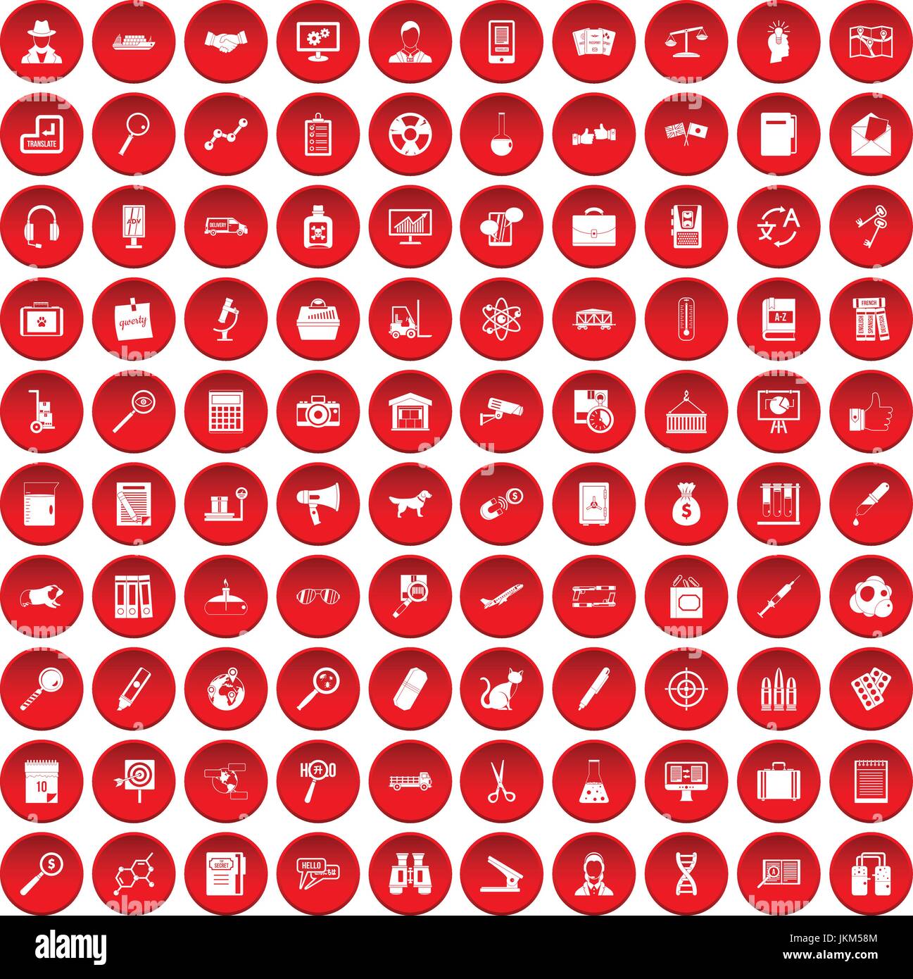 100 magnifier icons set red Stock Vector Image & Art - Alamy