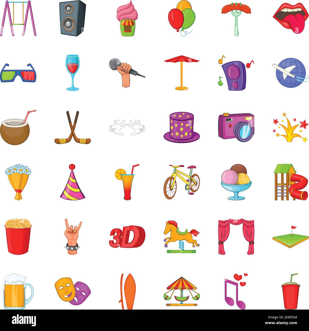 Amusement icons set, cartoon style Stock Vector Image & Art - Alamy