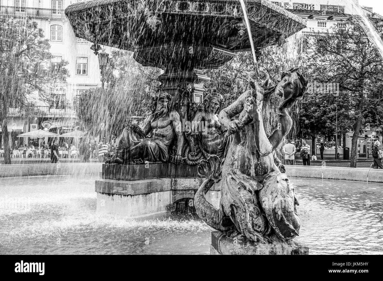 Fountains of lisbon Black and White Stock Photos & Images - Alamy