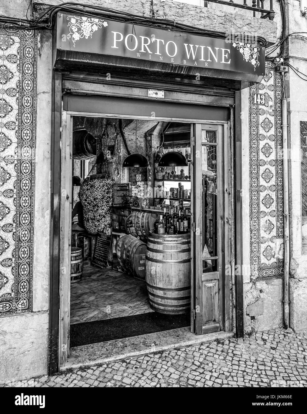 Portuguese wine shop in Lisbon Stock Photo Alamy