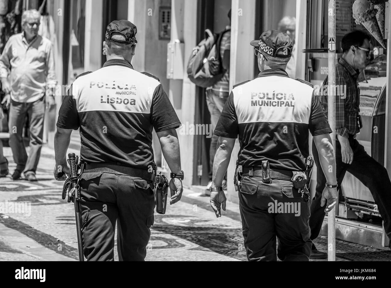 Police Officers in the streets of Lisbon Stock Photo Alamy