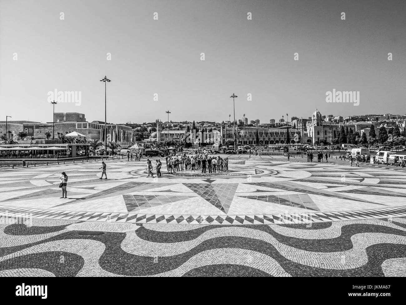 The beautiful square at the Monument of Discoveries in Belem Lisbon - LISBON, PORTUGAL 2017 Stock Photo