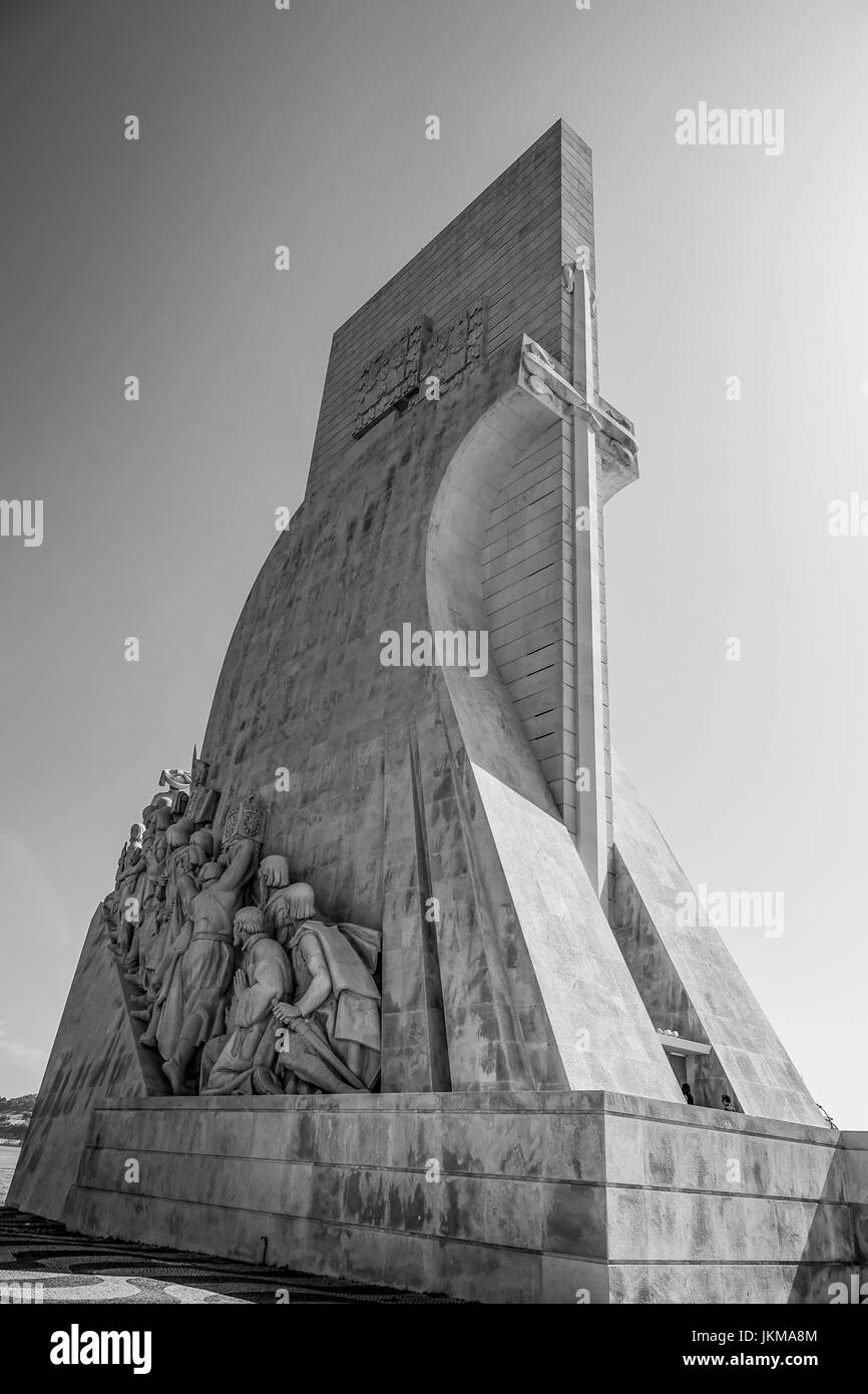 Famous landmark in Lisbon Belem - The Monument of Discoveries at Tagus River - LISBON, PORTUGAL 2017 Stock Photo
