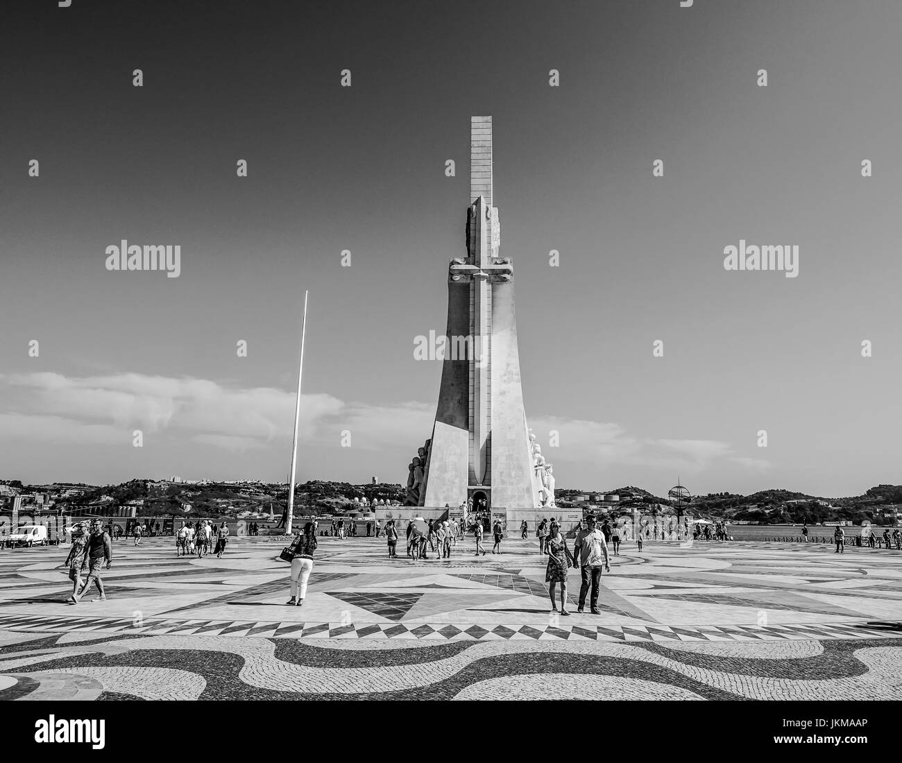 Famous landmark in Lisbon Belem - The Monument of Discoveries at Tagus River - LISBON, PORTUGAL 2017 Stock Photo
