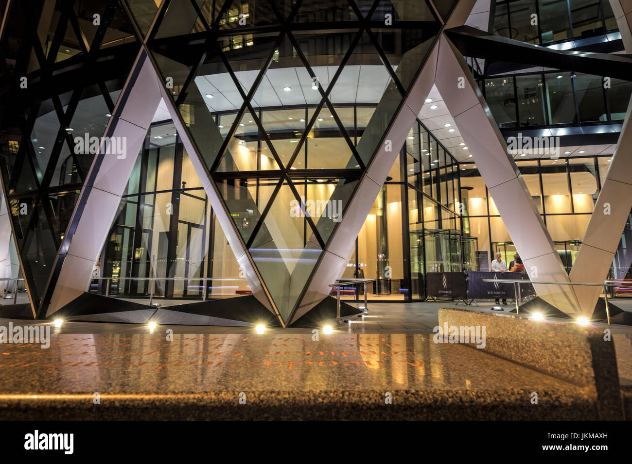 Entrance to Gherkin Building in London Stock Photo