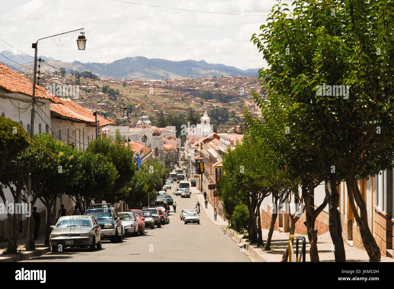 Street scene in Sucre, Bolivia, South America Stock Photo