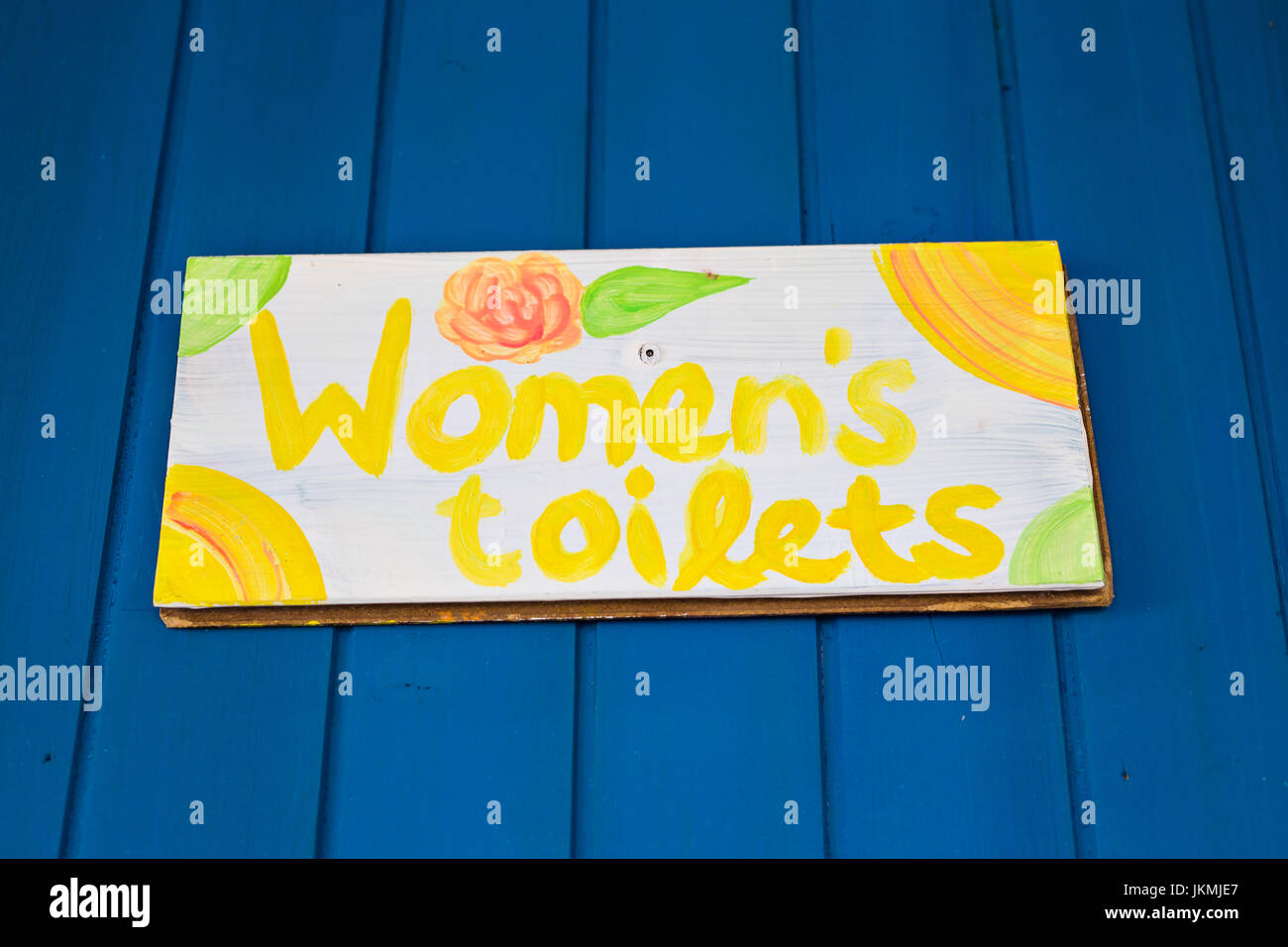 Handmade painted inscription toilet for women, wc sign Stock Photo - Alamy