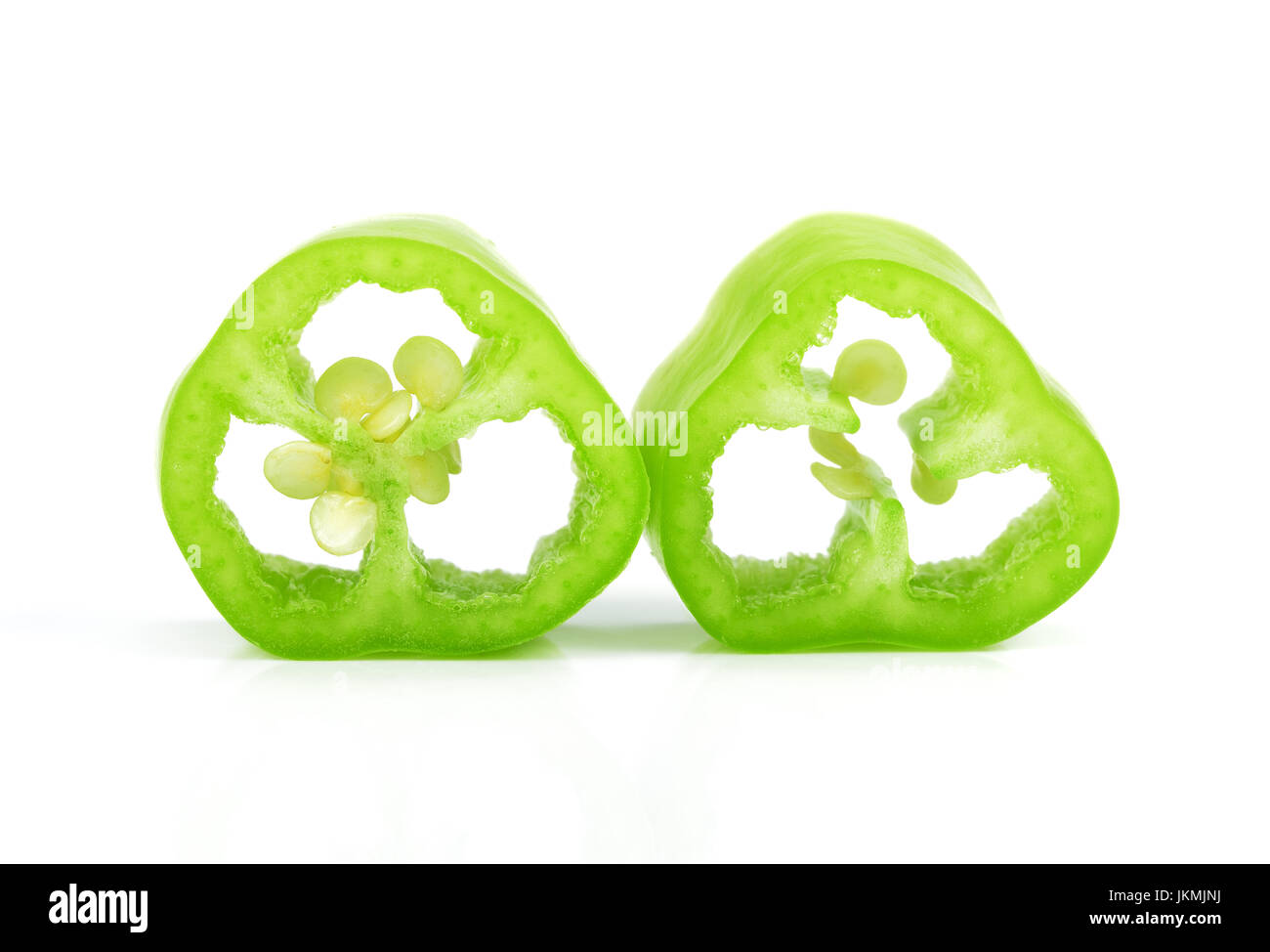 green pepper slice isolated on a white background Stock Photo - Alamy