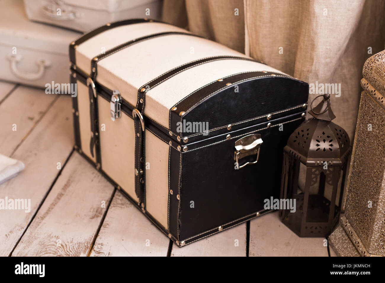 Small decorative old treasure chest Stock Photo Alamy