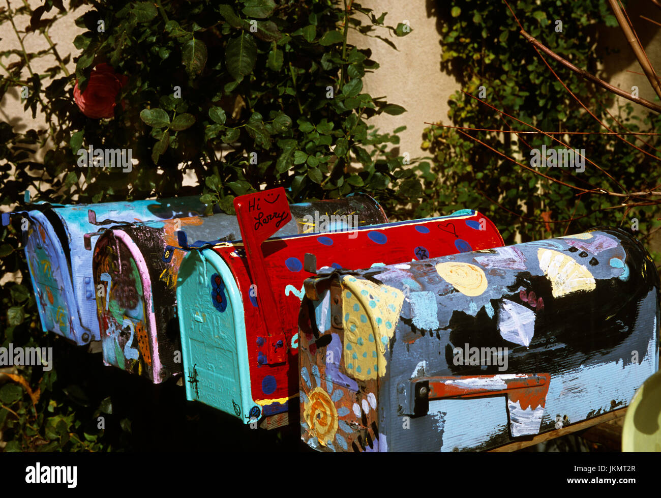 Painted mailboxes in Santa Fe , New Mexico Stock Photo - Alamy