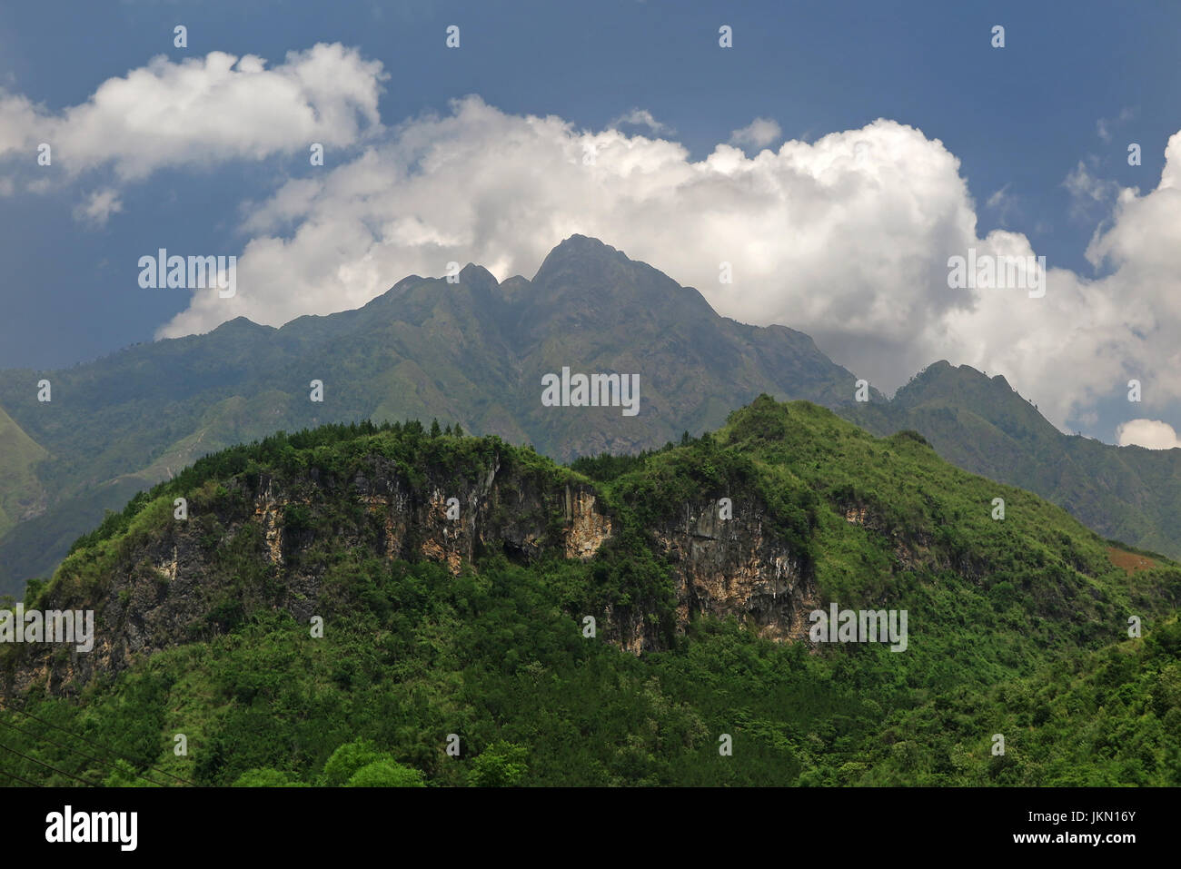 Scenic view of moutains near Tam Duong, northern Vietnam Stock Photo