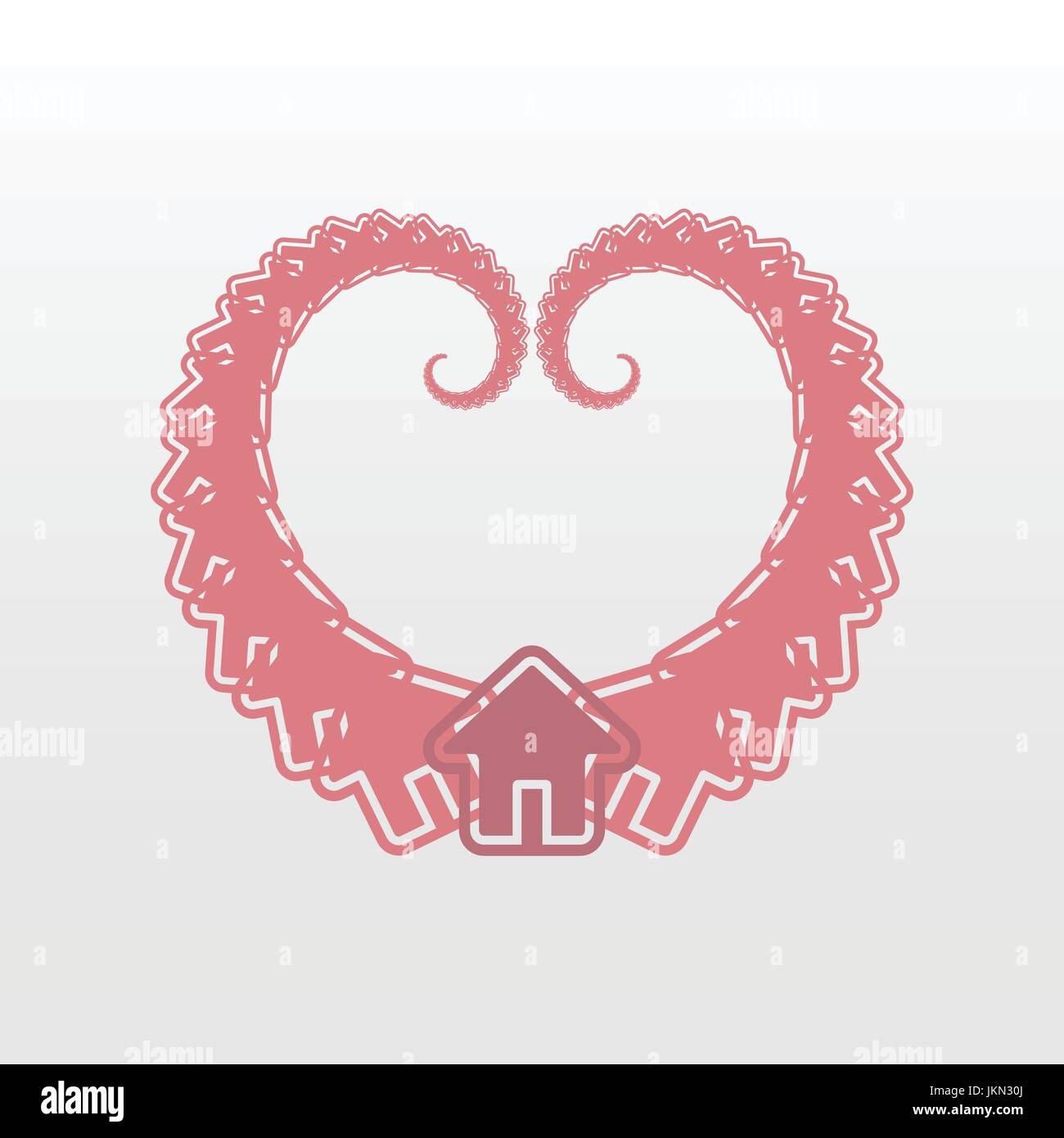 heart house logo icon,vector Illustration EPS10 Stock Vector Image ...