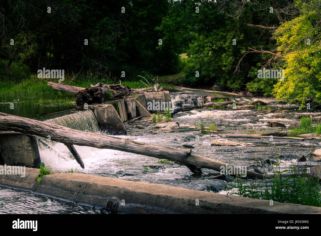 Small Waterfall Outside Of Belleville Ont. Stock Photo