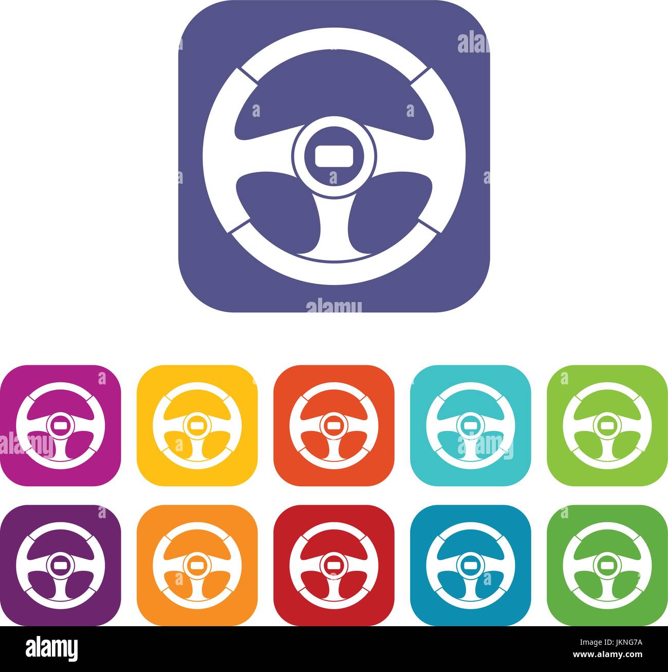 Car steering wheel icons set vector illustration in flat style in