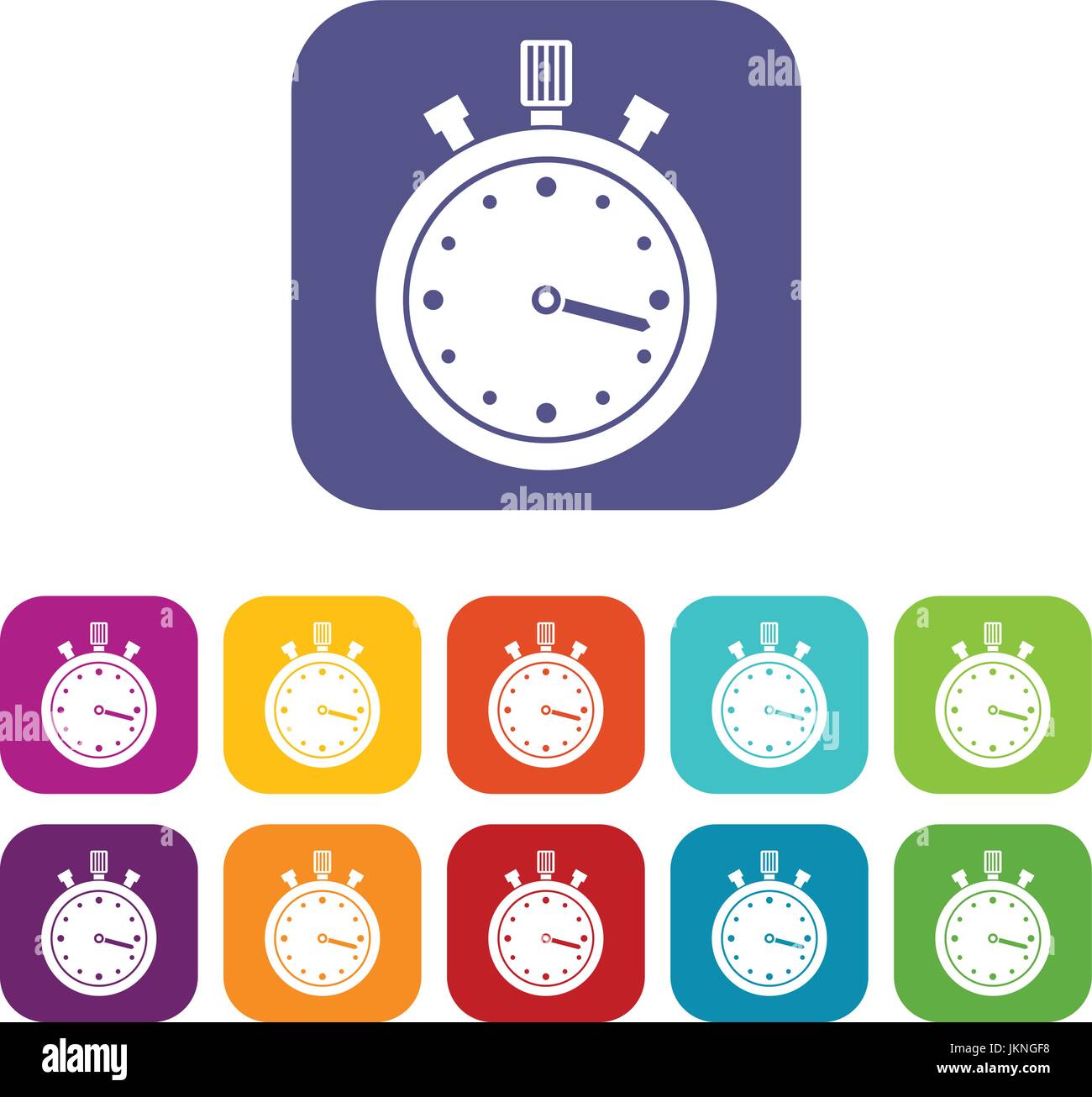 Stopwatch icons set vector illustration in flat style in colors red ...