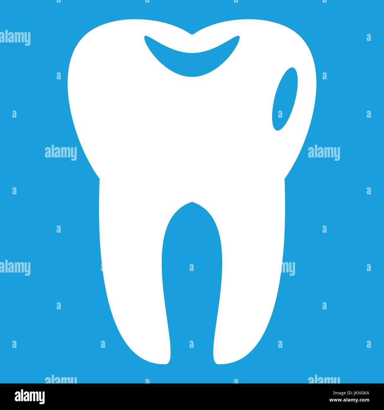 Tooth icon white isolated on blue background vector illustration Stock ...
