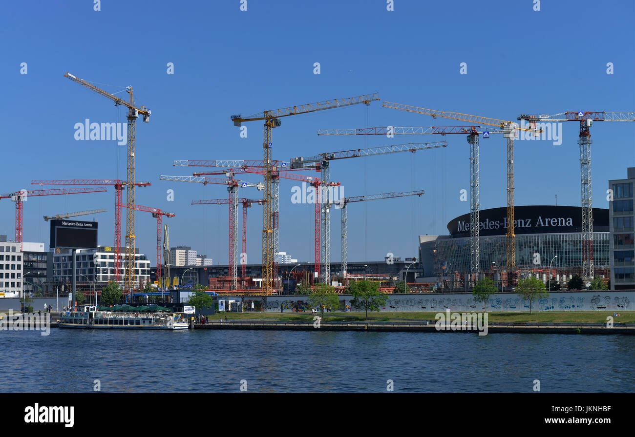 Cranes, M?hlenstrasse, Friedrich's grove, Berlin, Germany, Kraene, Muehlenstrasse, Friedrichshain, Deutschland Stock Photo