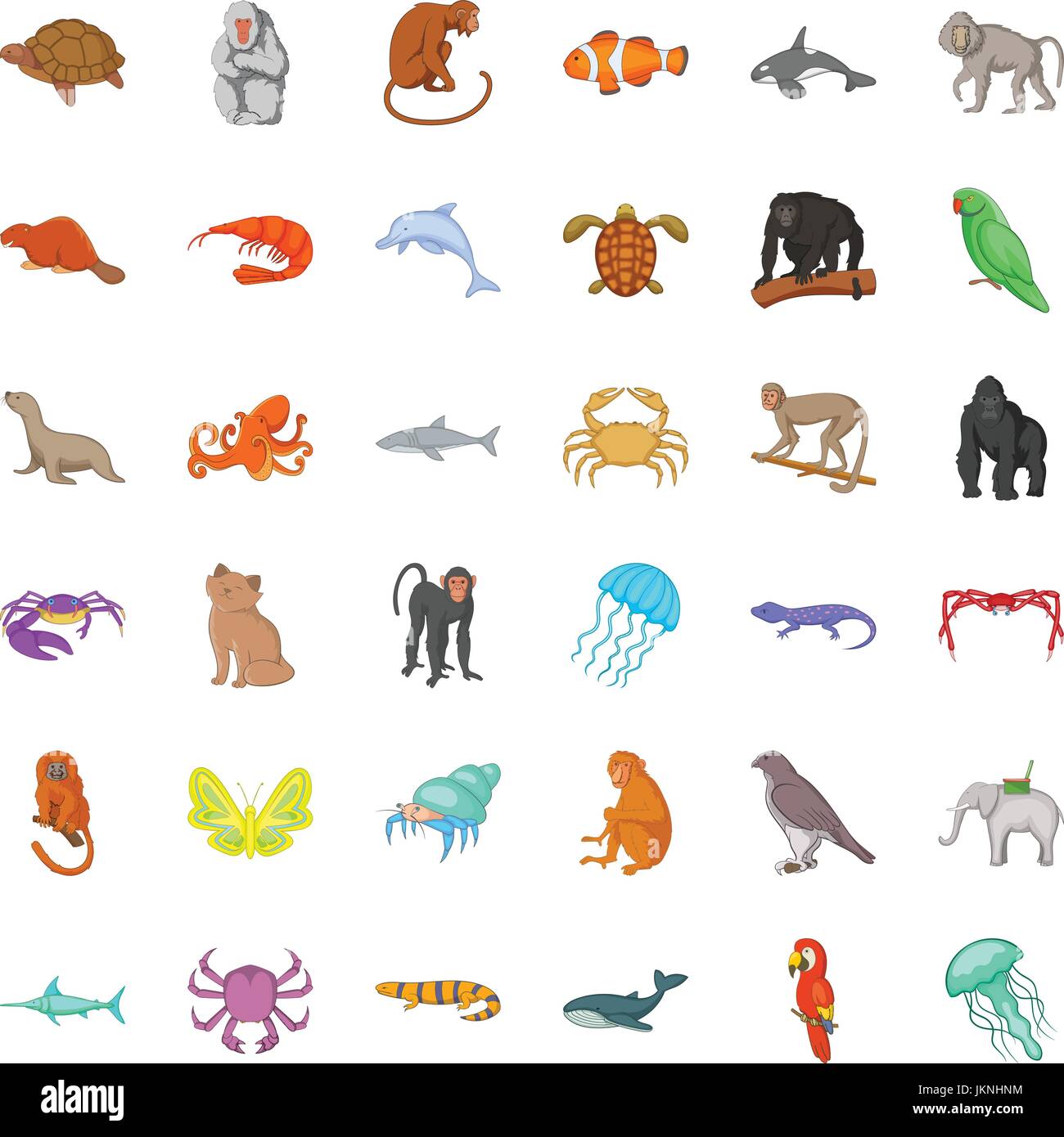 Animal in nature icons set. Cartoon style of 36 animal in nature vector  icons for web isolated on white background Stock Vector Image & Art - Alamy