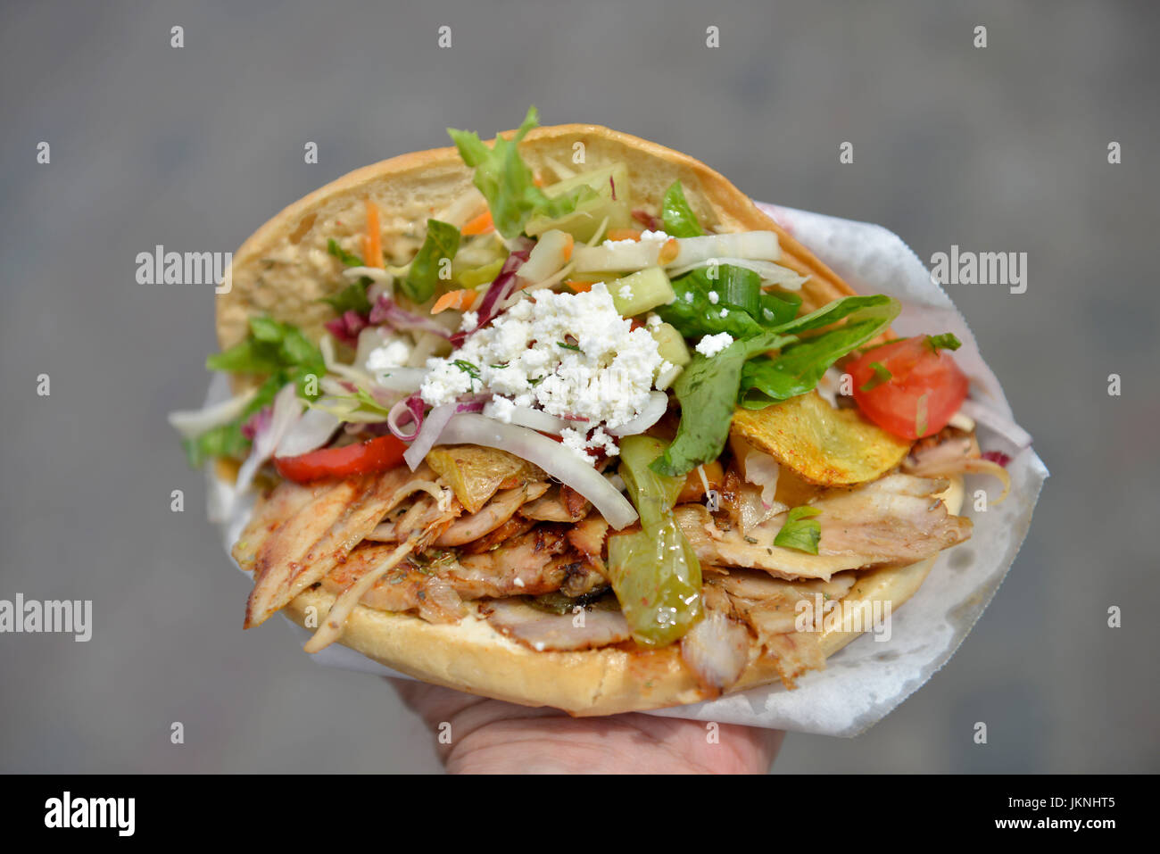 Mustafa's vegetables Kebap, Berlin, Germany, Mustafa's Gemuese Kebap, Deutschland Stock Photo