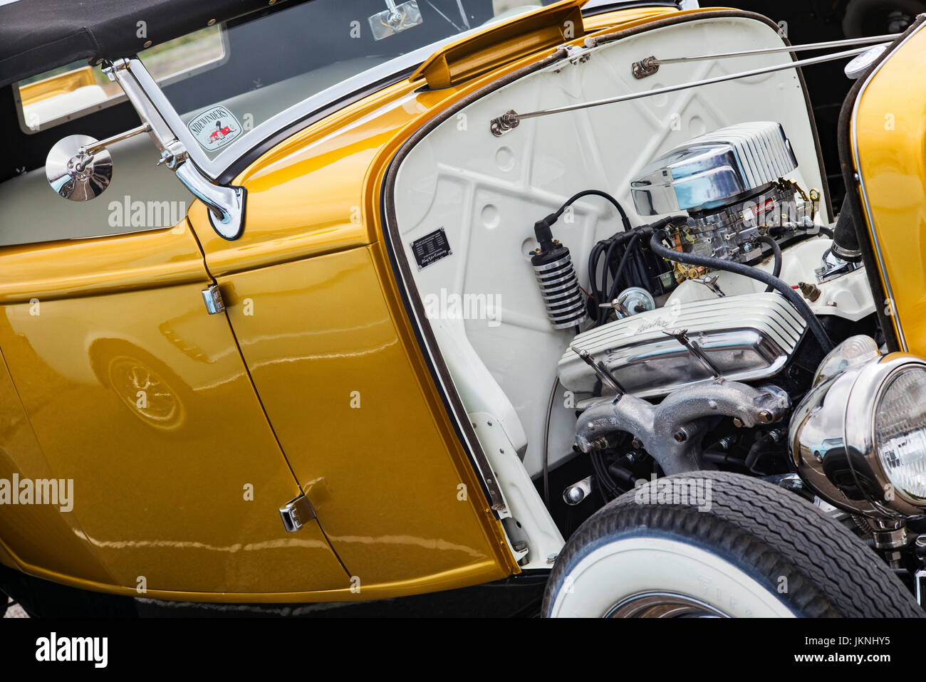 1932 Ford Roadster at an American car show. Essex, England. Classic vintage American custom car Stock Photo