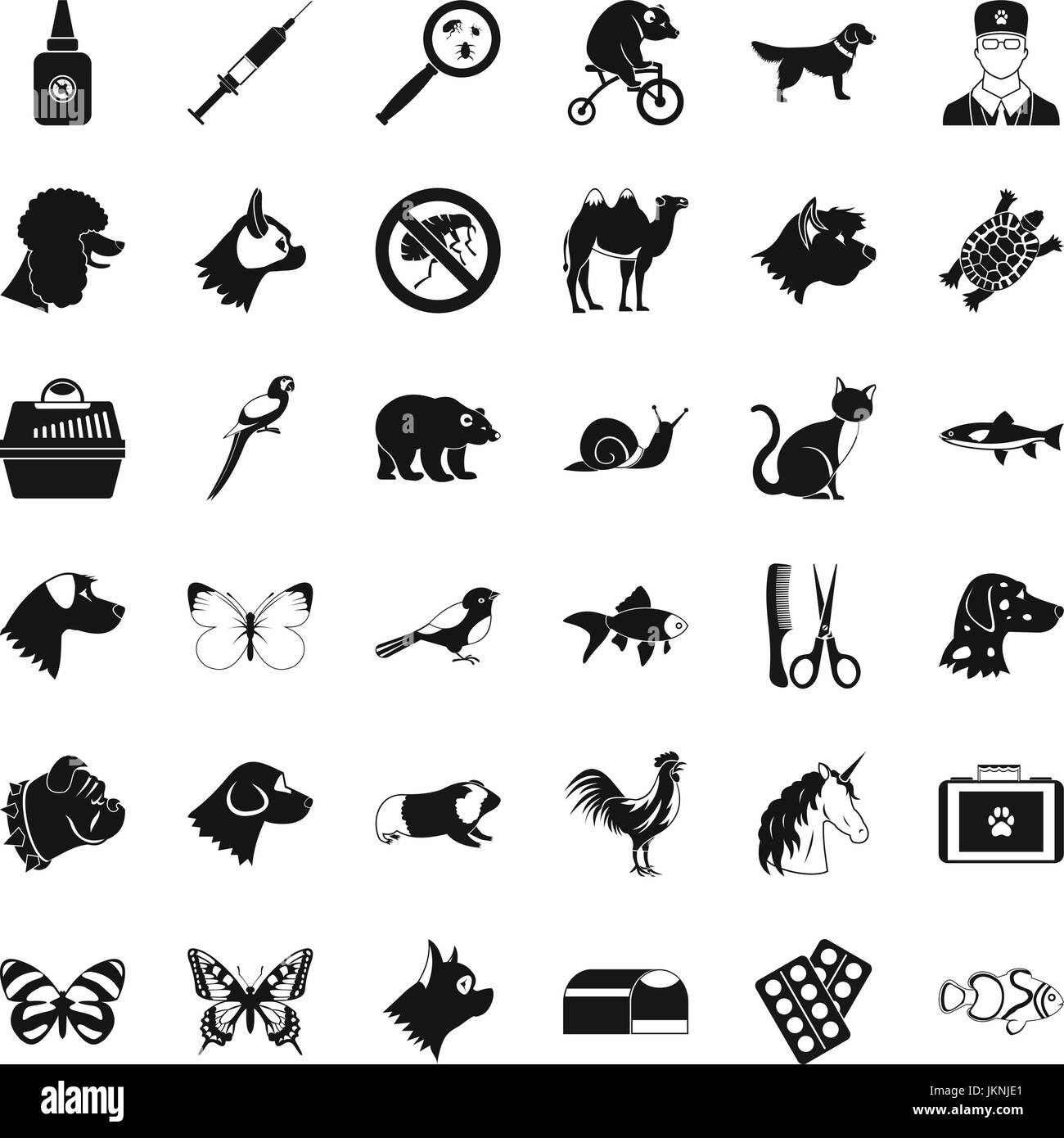Help for animal icons set. Simple style of 36 help for animal vector ...