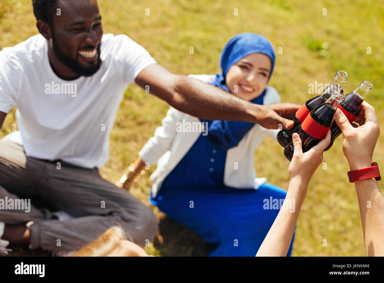 Energetic friends enjoying outdoor hi-res stock photography and images ...