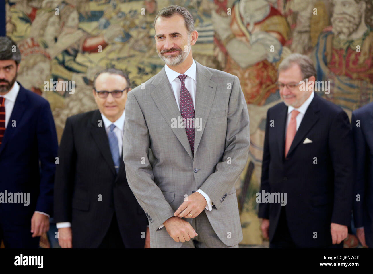 Madrid, Spain. 24th July, 2017. King Felipe VI of Spain during a audience with the Executive Commission of the Information Media Association at the Palacio de la Zarzuela in Madrid Monday 24 July 2017 Credit: Gtres Información más Comuniación on line,S.L./Alamy Live News Stock Photo