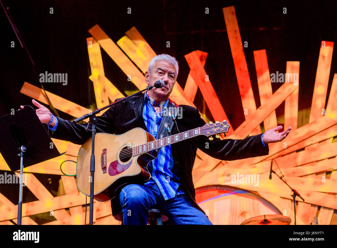 Vancouver, Canada. 23rd July, 2017. Tom Jackson performs at the Drum is Calling Festival, Canada 150  event, Larwill Park, Vancouver, British Columbia, Canada. Credit: Michael Wheatley/Alamy Live News Stock Photo