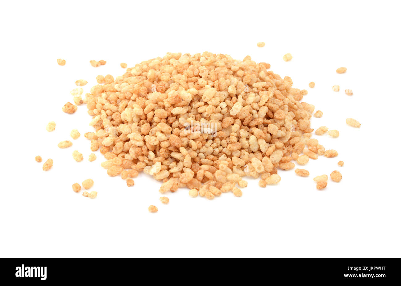Crisped rice breakfast cereal, isolated on a white background Stock
