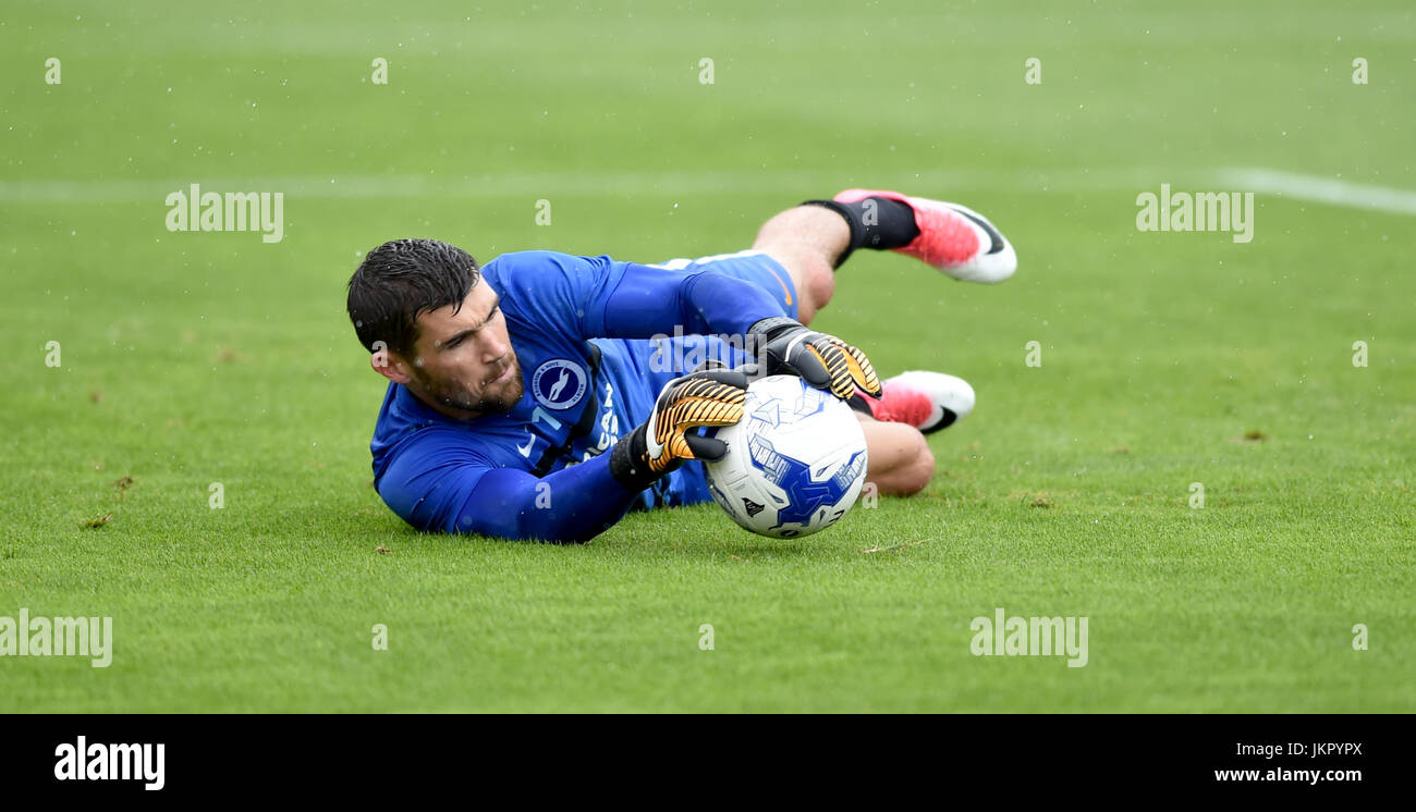 Brighton And Australia goalkeeper Maty Ryan during the Friendly match between Crawley Town and Brighton and Hove Albion at the Checkatrade Stadium in Crawley. 22 Jul 2017 - Editorial use only. No merchandising. For Football images FA and Premier League restrictions apply inc. no internet/mobile usage without FAPL license - for details contact Football Dataco Stock Photo