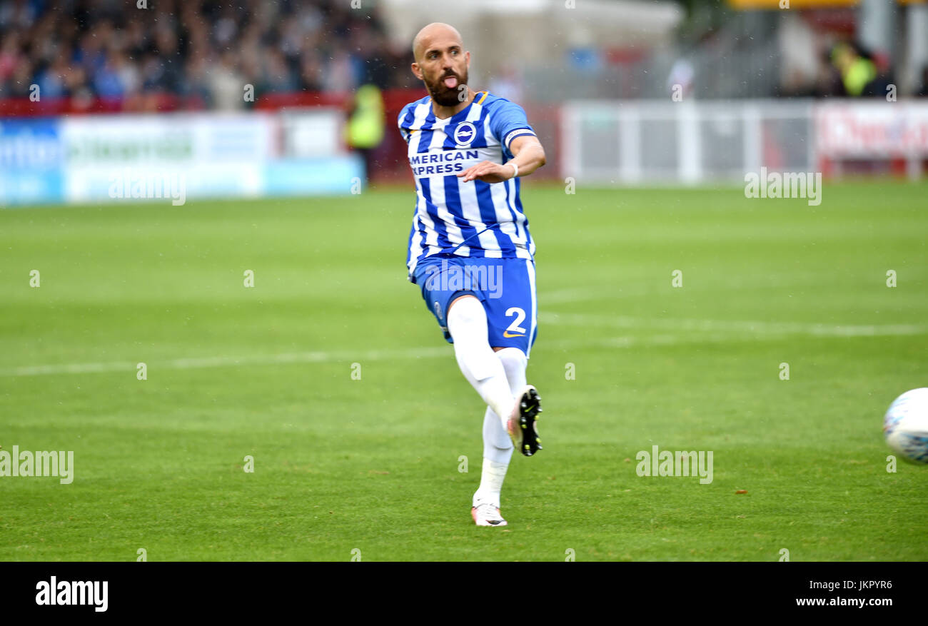 Bruno Saltor of Brighton during the Friendly match between Crawley Town and Brighton and Hove Albion at the Checkatrade Stadium in Crawley. 22 Jul 2017 - Editorial use only. No merchandising. For Football images FA and Premier League restrictions apply inc. no internet/mobile usage without FAPL license - for details contact Football Dataco Stock Photo