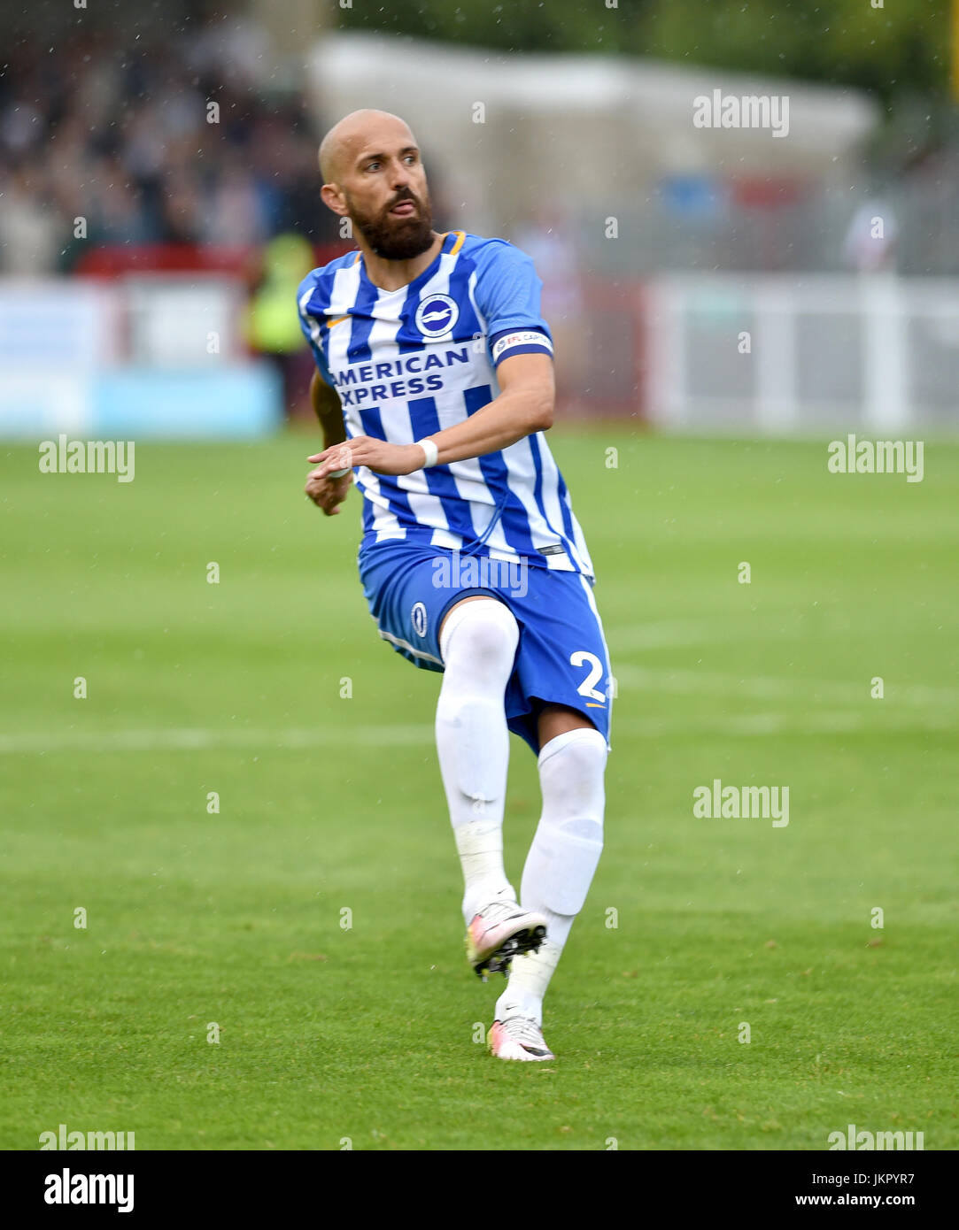 Bruno Saltor of Brighton during the Friendly match between Crawley Town and Brighton and Hove Albion at the Checkatrade Stadium in Crawley. 22 Jul 2017 - Editorial use only. No merchandising. For Football images FA and Premier League restrictions apply inc. no internet/mobile usage without FAPL license - for details contact Football Dataco Stock Photo
