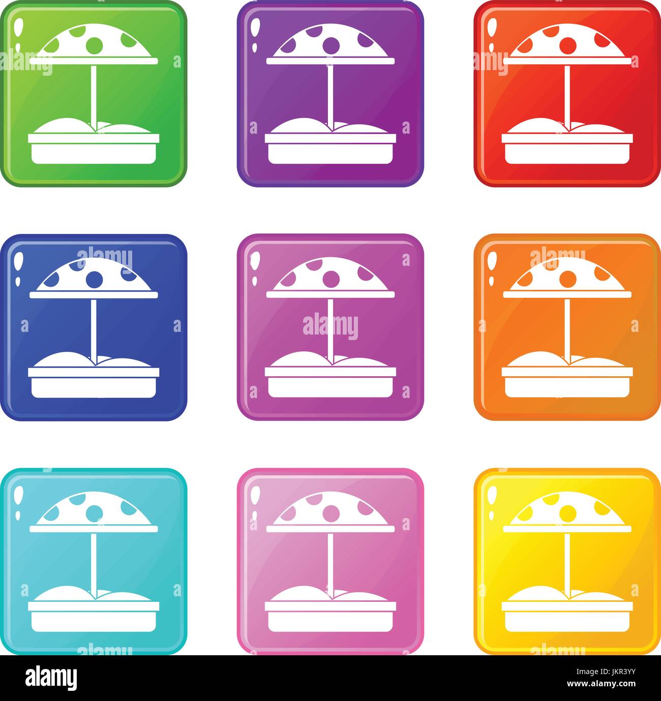 Sandbox with dotted umbrella set 9 Stock Vector Image & Art - Alamy