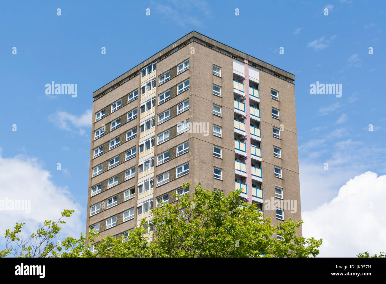 Modern high rise block of flats in the South of England, UK. Stock Photo